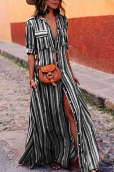 Joanne™ | Multicolored Stripes & Boho Style Long Dress